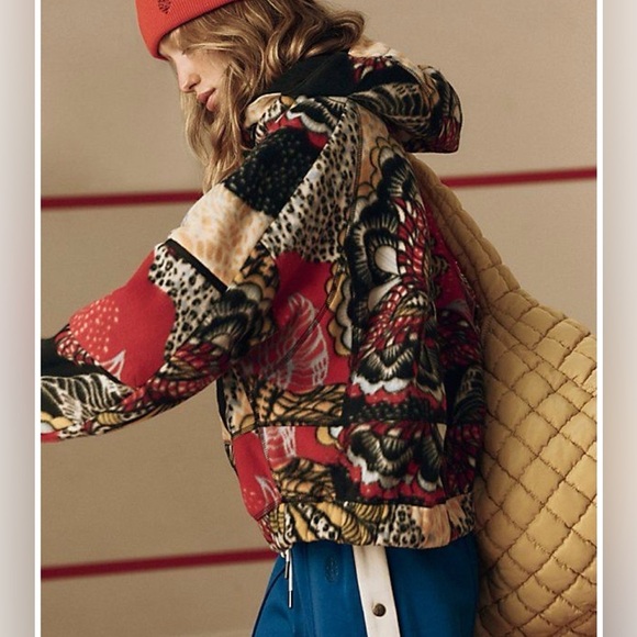 Free People Movement Wild and Free Printed Fleece Pullover Wildflower Retro Sz L - Picture 3 of 7